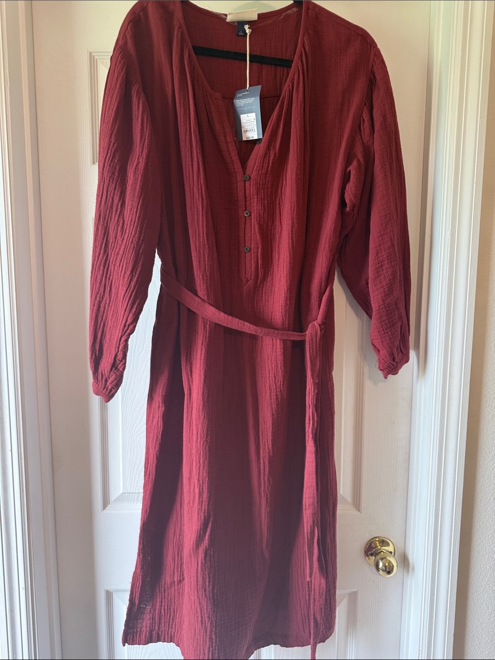 Target Red Button-Front Midi Dress